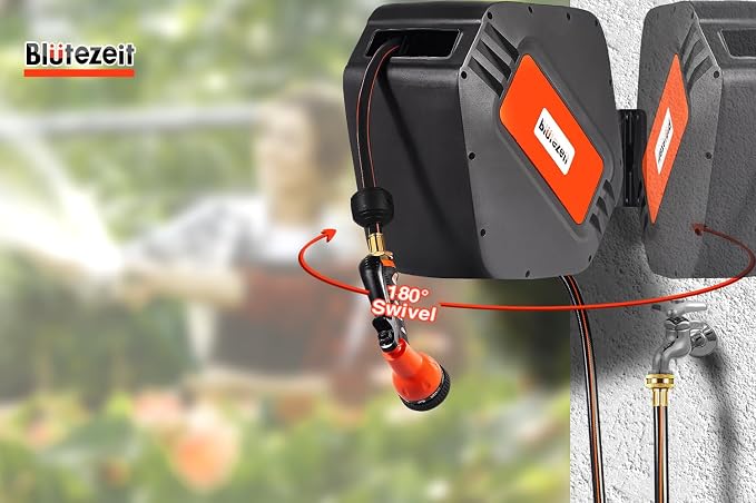 Blütezeit Retractable Garden Hose Reel Wall-Mount Heavy Duty - Image 6