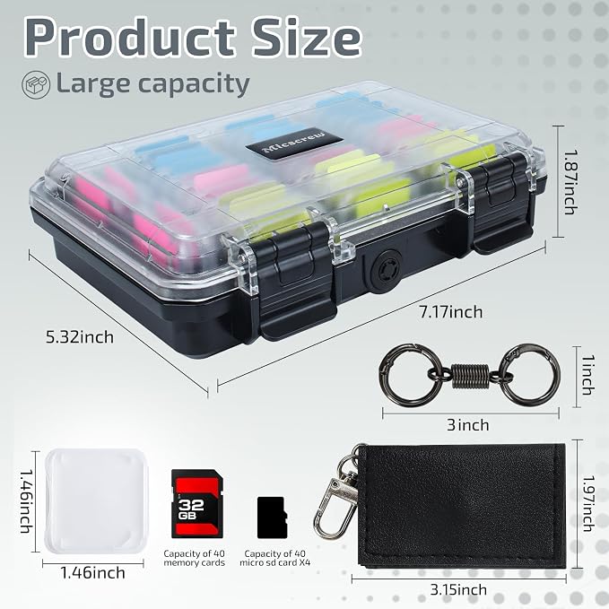 37 Slots Memory Card Case & 36 Transparent Card Cases & 60 Visual Sticky Notes - Image 2