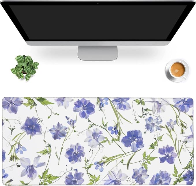 Gaming Mouse Mat Purple Flower Large Mouse Pad Extended Mouse Pad Desk Mat by MIOAOSRT