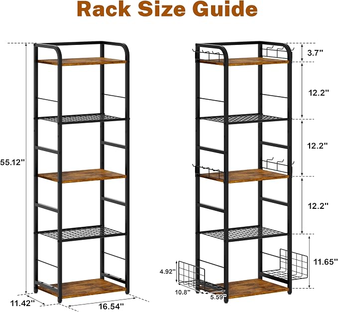 5-Tier Purse Organizer for Closet, Tall Purse Rack Stand for Purse Storage - Image 2