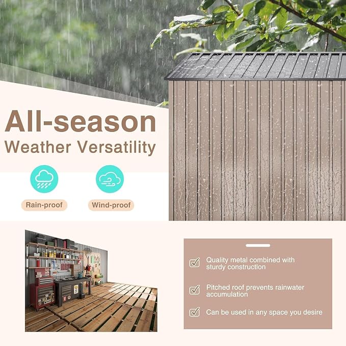 10x14 FT Outdoor Storage Shed, Large Garden Shed - Image 5