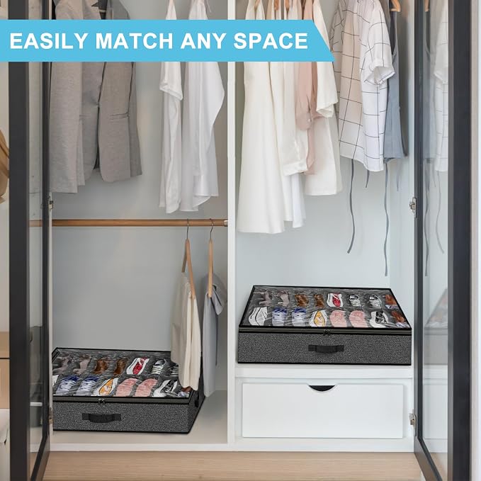 2 Pack Under Bed Shoe Storage Organizer - Image 6