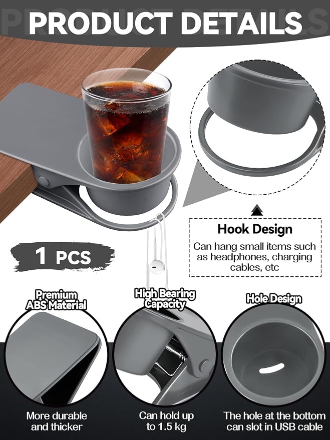 1PCS Drinking Cup Holder, Kalolary Desk Bottle Cup Stand DIY Glass Clamp - Image 3