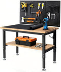 48 Inch Workbench for Garage Adjustable Height Work Bench by ENJOYWOOD