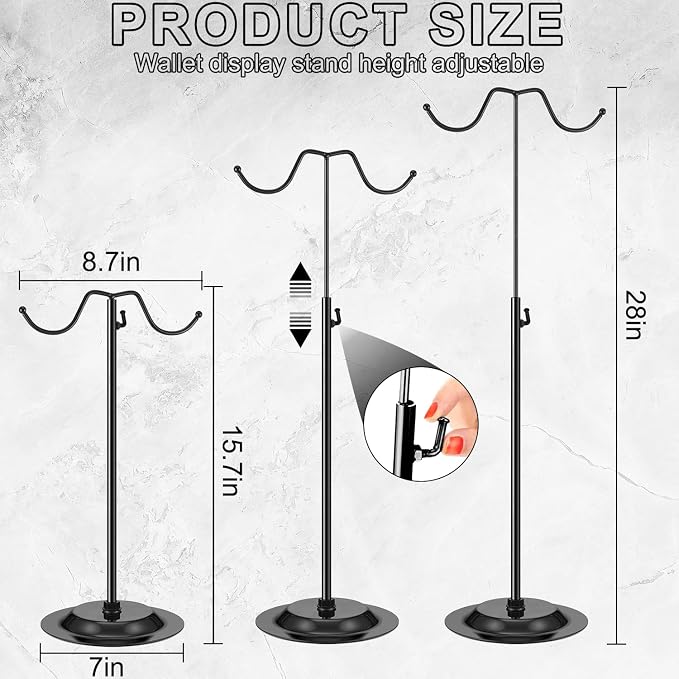 4 Pcs Purse Display Stand Adjustable Height Handbag Display Stand Metal Handbag - Image 2