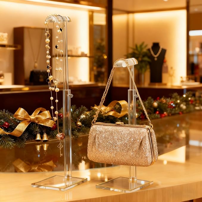 Adjustable Purse Display Stands, Acrylic Purse Holder Stand, 8.5mm Thick Base - Image 4