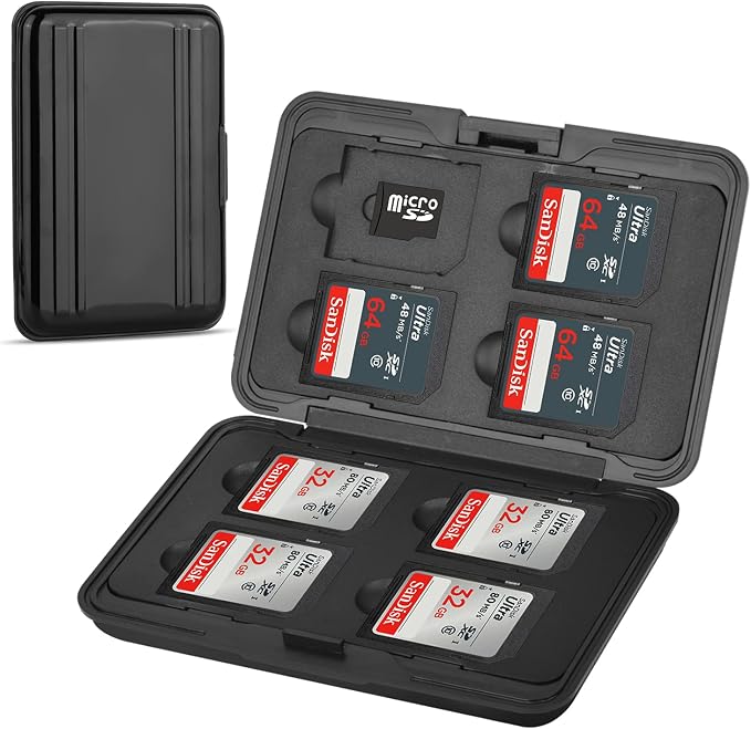 Aluminum Shock Resistant Carrying Box Holder Memory Card Storage Box Case by Qkenvo