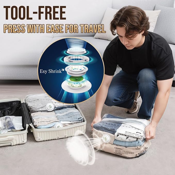 TAILI Cube Vacuum Storage Bags 4 pack, Medium Size, Vacuum Seal Bags - Image 5