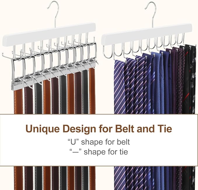TOPIA HANGER 2 Pack 2 in 1 Belt Tie Hanger - Image 3