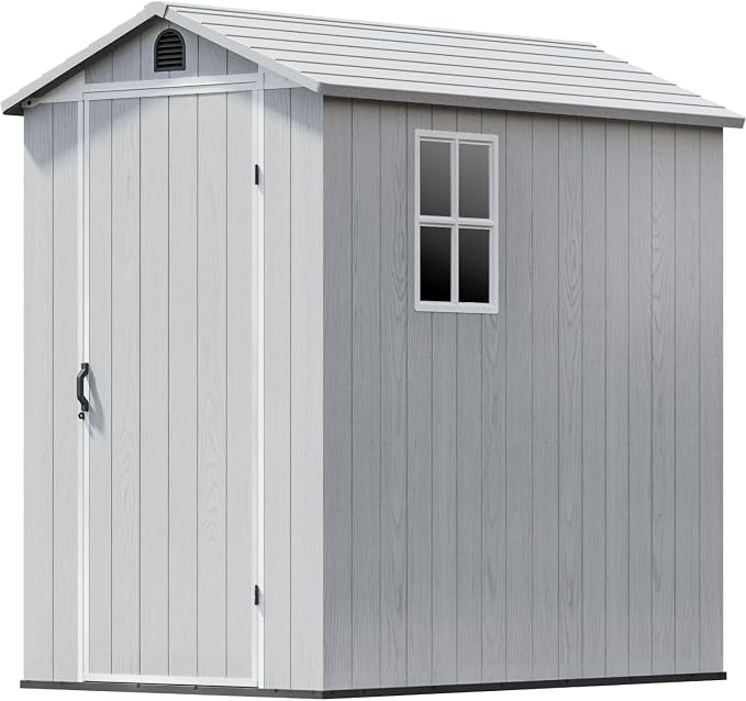 Patiowell 4 x 6 Resin Storage Shed, Outdoor Plastic Garden Shed - Image 9