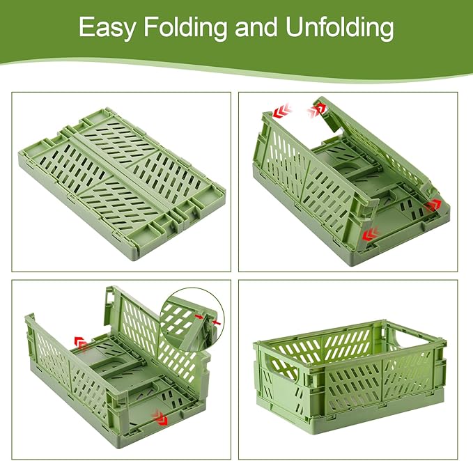 6-Pack Small Pastel Plastic Storage Baskets, Collapsible Crates - Image 4