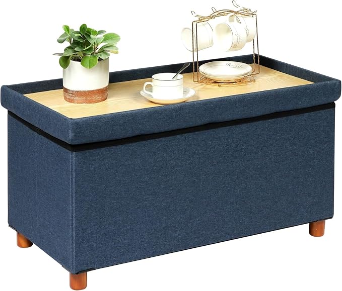 PINPLUS Linen Coffee Table Ottoman by PINPLUS
