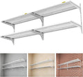 2-Pack 2 Tier 1.3x3ft Garage Shelving Wall Mounted, 500lbs Load by AECXM