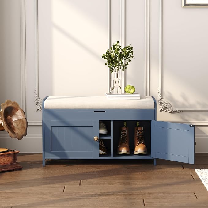 HOMEFORT 30" Shoe Bench with Lift Top Storage, Entryway Bench with Cushioned - Image 9