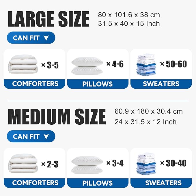 4 Pack Extra Large Thickened Cube Vacuum Seal Storage Bags, Space Saver - Image 5