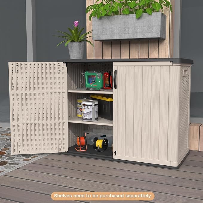 Patiowell 26 cu.ft Plastic Outdoor Storage Shed, Lockable Waterproof Resin - Image 5