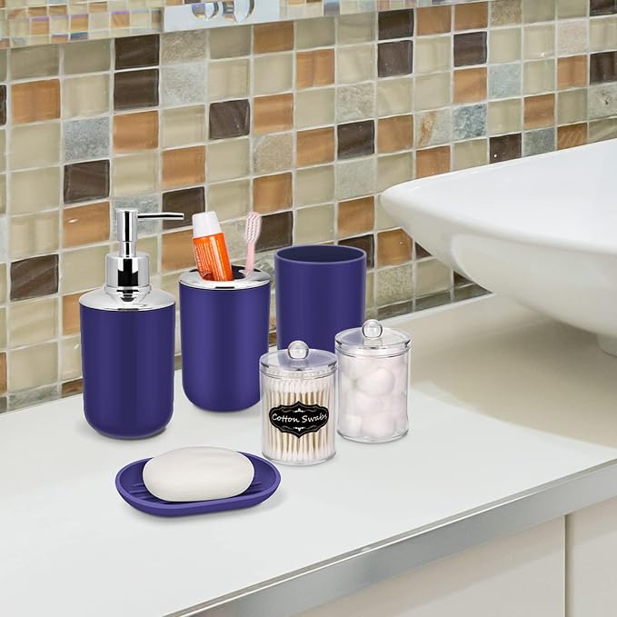 IMAVO Bathroom Accessories Set, 9 Pieces Bathroom Accessory Set, Qtip Holders - Image 7