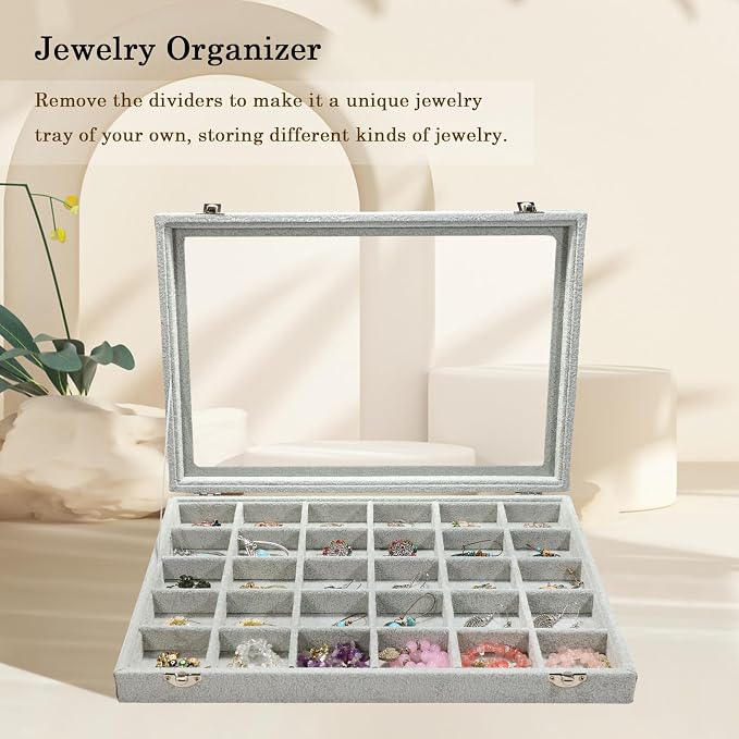 Stratalife Jewelry Organizer Jewelry Holder Storage Earring Organizer Box Tray - Image 4