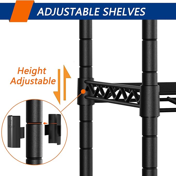 4-Shelf Adjustable Heavy Duty Storage Shelving Unit, Metal Organizer Wire Rack - Image 5