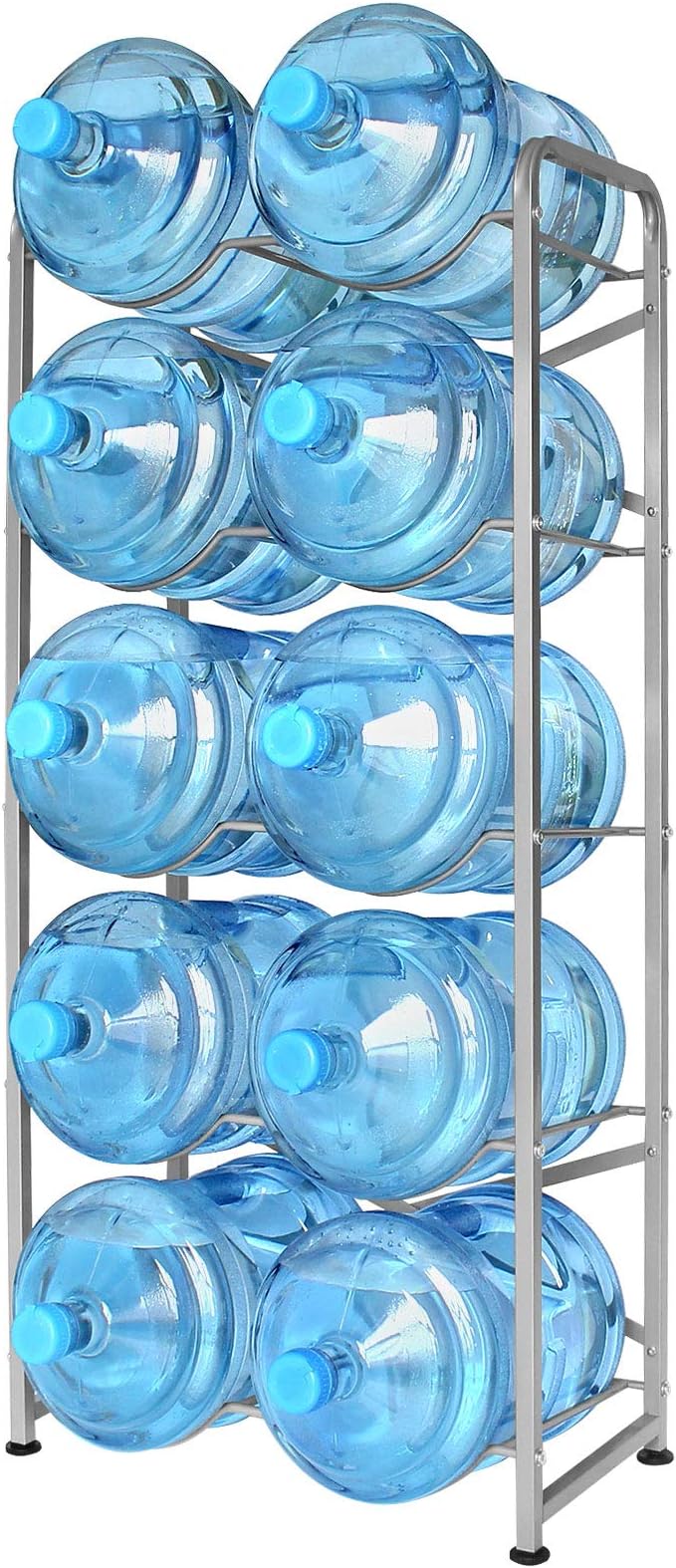 5 Gallon Water Bottle Holder for 10 Bottles, 5 Tiers Heavy-Duty Water Cooler by Ationgle