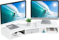 TEAMIX White Dual Monitor Stand Riser by TEAMIX