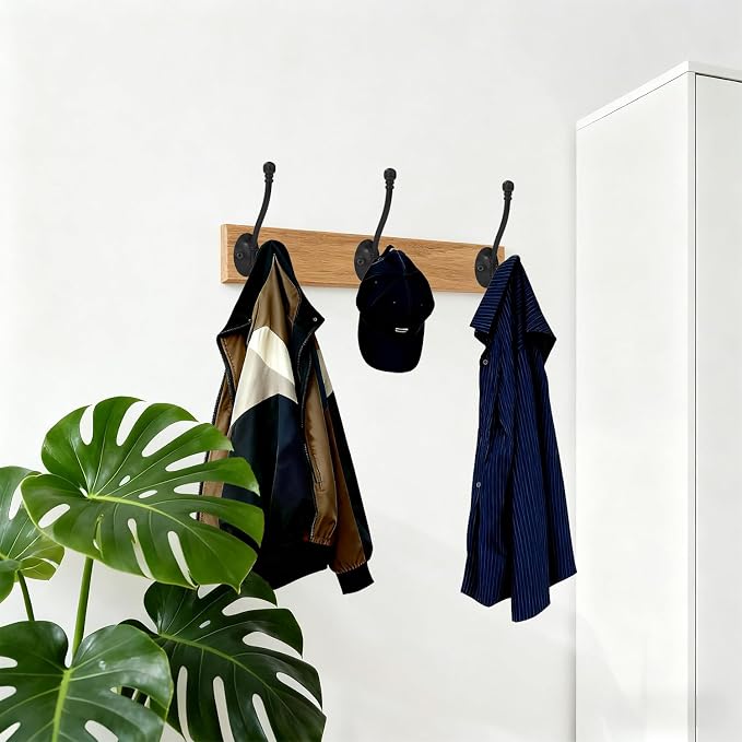 2 Pack Heavy Duty Wall Hooks for Hanging, Metal Coat Hooks Wall Mount - Image 5