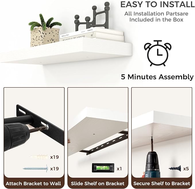 Floating Shelves for Wall, Engineered Wood Wall Shelves - Image 5