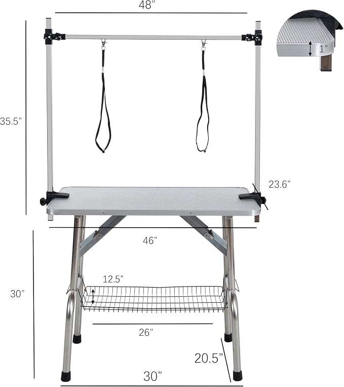 46" Dog Grooming Table Foldable Pet Grooming Tables - Image 2