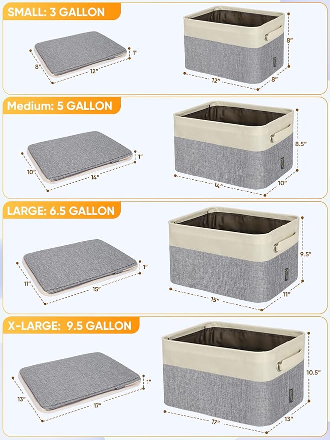 BALEINE 3 Pack Fabric Storage Bins - Image 2