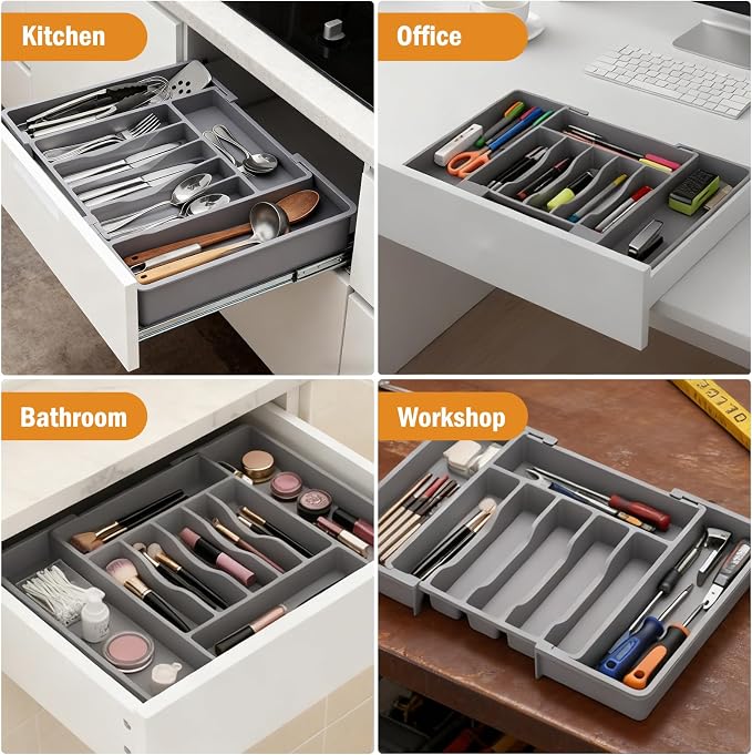 2 PCS Large Expandable Silverware Organizer - Image 7