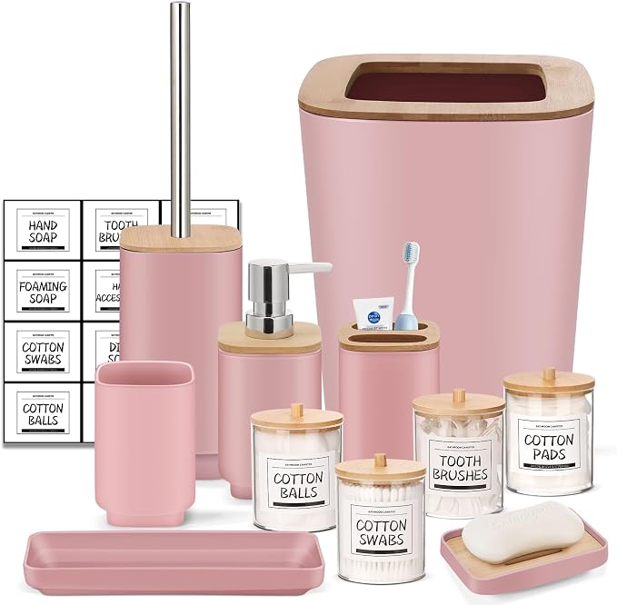 IMAVO Bathroom Accessories Set, 11 Pieces Bathroom Accessory Set, Trash Can by IMAVO