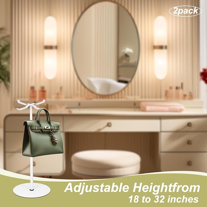 2pack Purse Display Stand, Tabletop Adjustable Hook Handbag Display Stand - Image 3