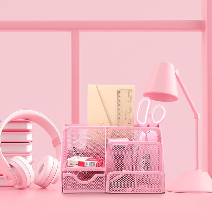 Pink Desk Organizers and Accessories, Tape Dispenser, 1000 Staples, Staple - Image 7