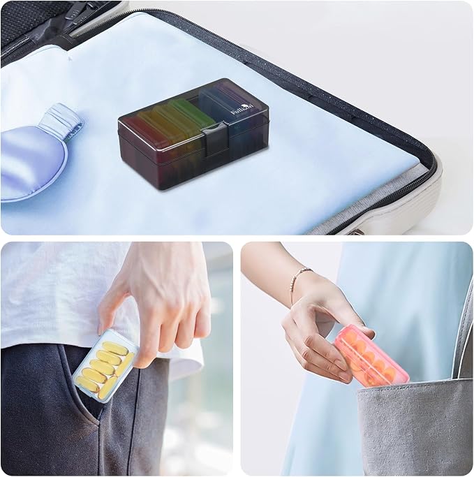 Fullicon Small Pill Case for Purse, Travel Medicine Pill Organizer, Weekly 7 - Image 3