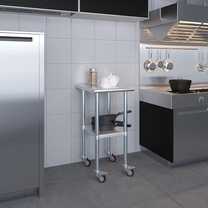 AmGood 24" x 18" Stainless Steel Work Table - Image 9
