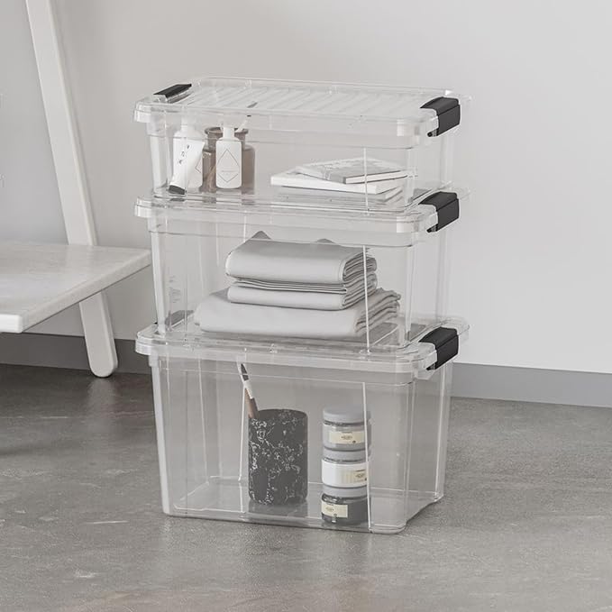 Superio Storage Bins with Lids- 8 Pack, 7.4 Qt Clear Boxes - Image 7