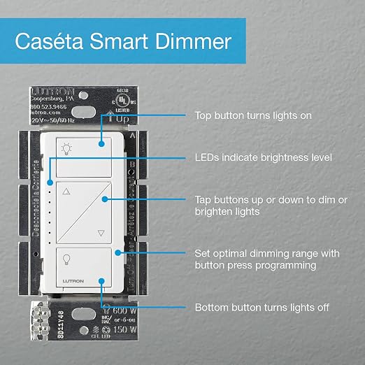 Lutron Caseta Original Smart Dimmer Switch Kit w/ Hub, - Image 14