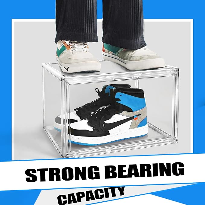 10 Pack Large Acrylic Shoe Box, Size 13 Sneaker Display Case Clear Stackable - Image 4