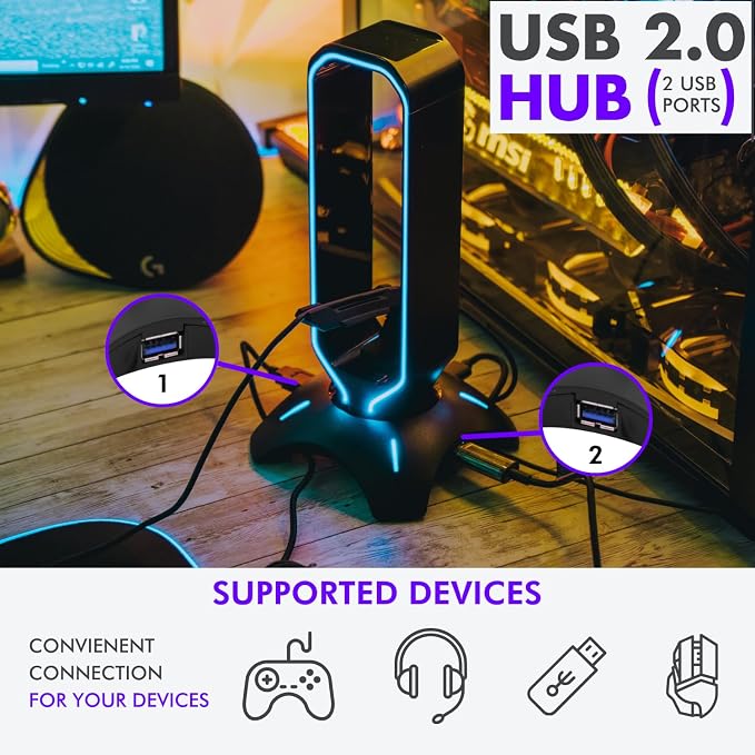 Tilted Nation Gaming Headset Stand | RGB Headphone Stand - Image 3