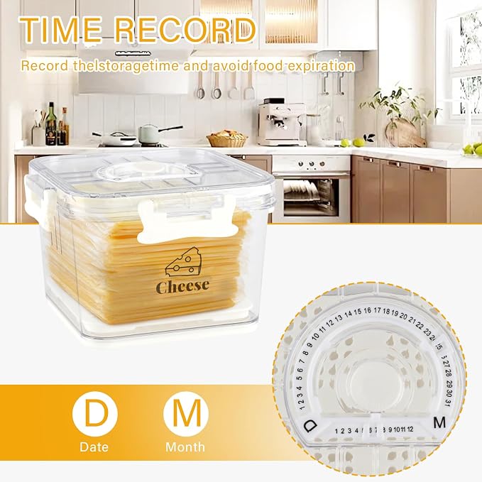 2 Pcs Cheese Container for Refrigerator, Cheese Keeper - Image 4