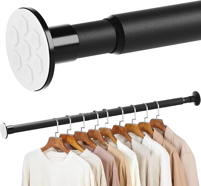 No Drilling Closet Rod, 27.5-63 Inches Hanging Closet Rod by SimpleSolutionsforCozyHome