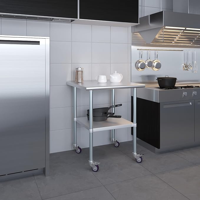 AmGood 30" x 30" Stainless Steel Work Table - Image 9