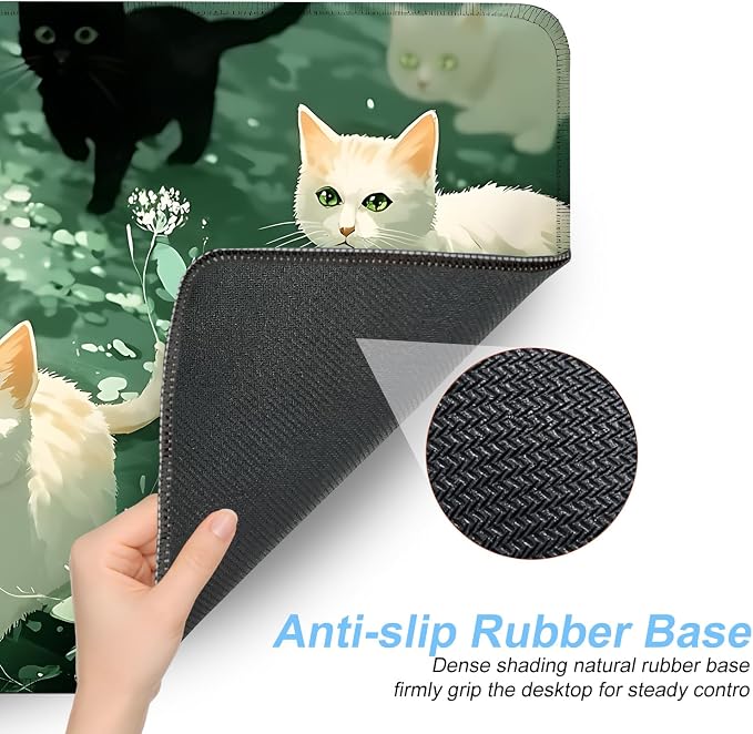 Cute Cat Mouse Pad Large Gaming Desk Mat - Image 3