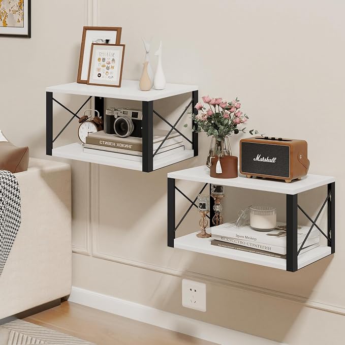 Homode Floating Night Stand, Modern Bedside Shelf Wall Mount, Wood Hanging - Image 4