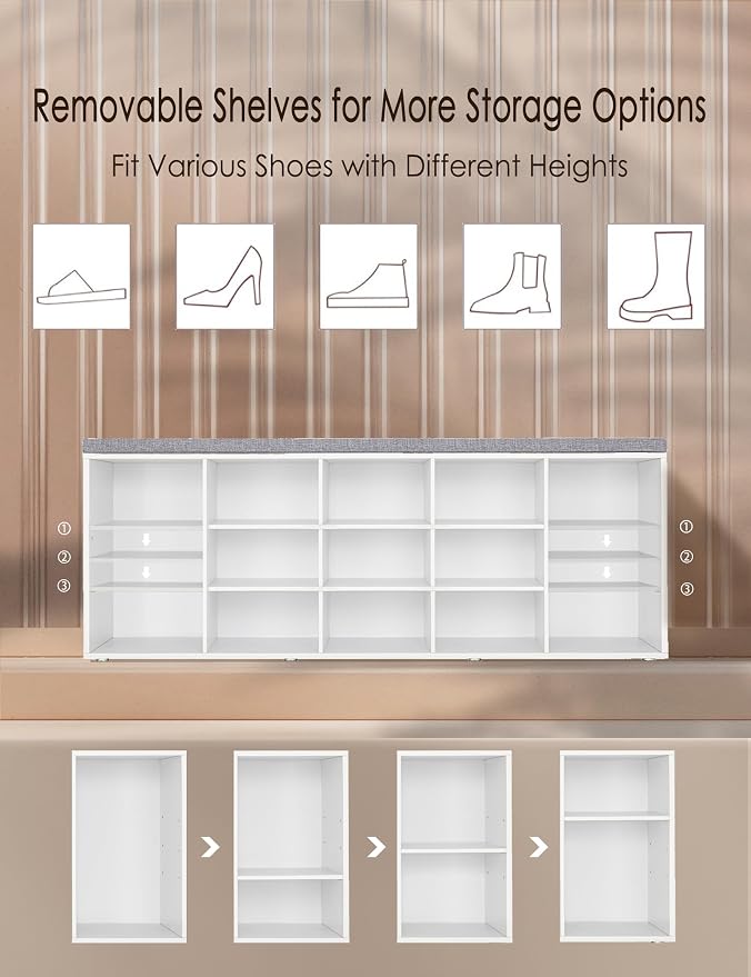 DINZI LVJ Shoe Storage Bench - Image 5
