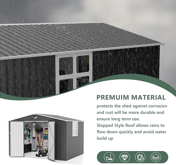 10x8 FT Metal Storage Shed - Image 4
