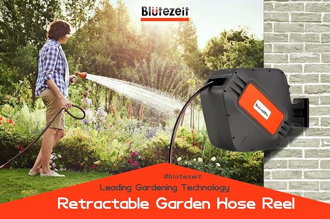 Blütezeit Retractable Garden Hose Reel Wall-Mount Heavy Duty - Image 2