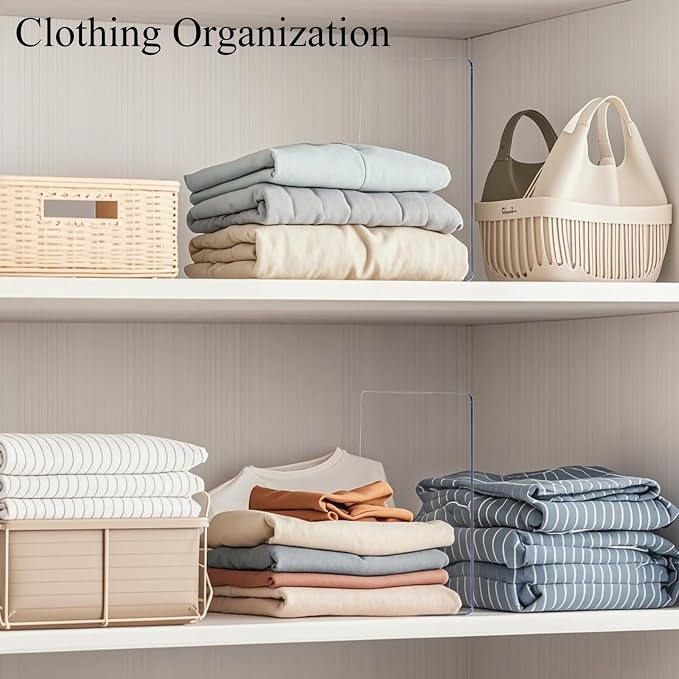 Shelf Dividers for Closet Organization: 12" Tall Acrylic Closet Dividers for - Image 8