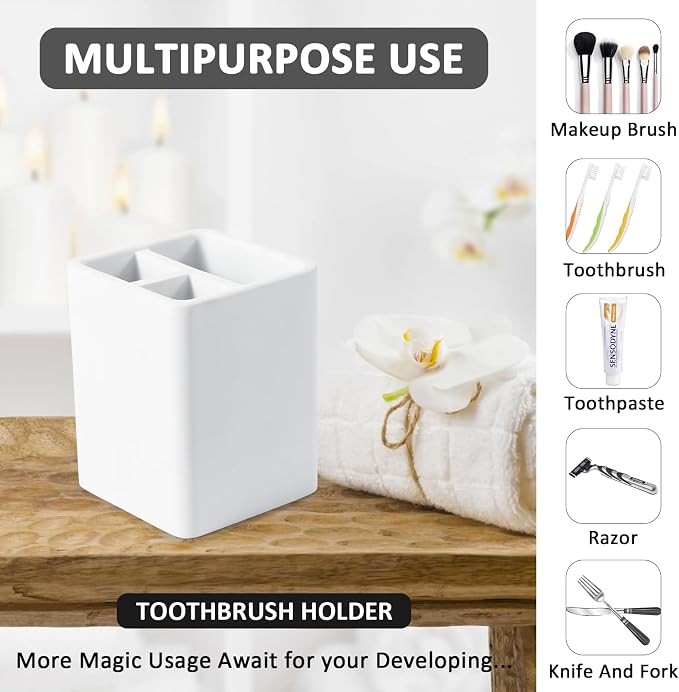 Resin Bathroom Toothbrush Cups Set - Image 6