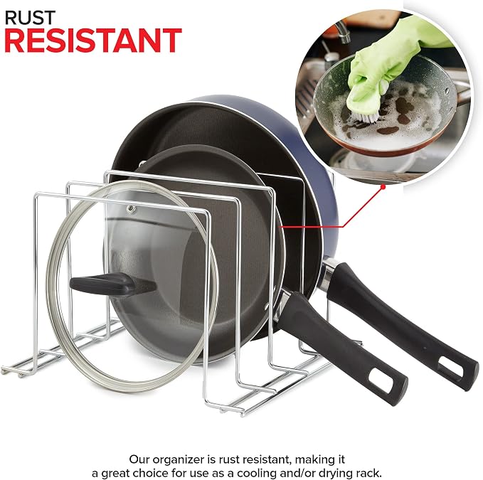 Stock Your Home Chrome Steel Baking Pan Organizer Rack - Image 5